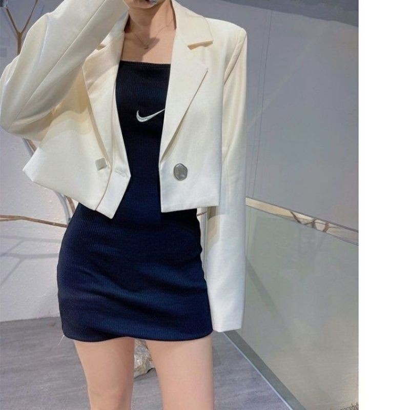 (Order) Áo khoác blazer croptop dài tay 2 lớp mùa hè công sở trẻ trung thanh lịch