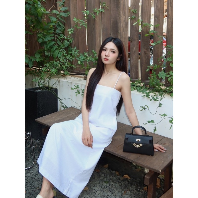 TIE DRESS▪️Đầm LINEN hai dây form dài basic