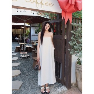 TIE DRESS▪️Đầm LINEN hai dây form dài basic