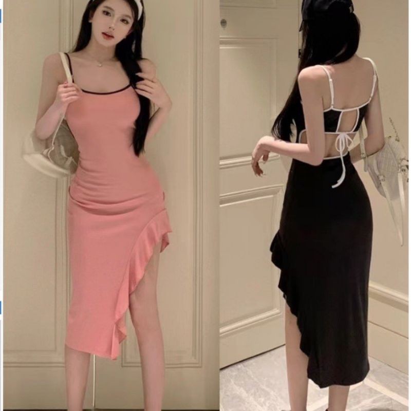 (bigsize) đầm dây bèo xẻ tà xinh