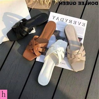 Phong cách cổ tích la mã giày sandal đế bằng thời trang ngoại thương dép size lớn nữ 2021 phong cách mới mùa hè mũi đế bằng cổ tích phong cách la mã giày sandal phiên bản hàn quốc