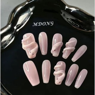 Móng giả-Nailbox móng up thiết kế rắn hồng thạch