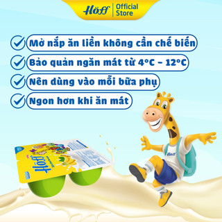Sữa chua hoa quả Hoff vị CHUỐI - 1 LỐC (4 hộp x 55g)