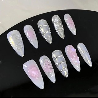Móng giả-Nailbox móng up thiết kế ombre tráng gương