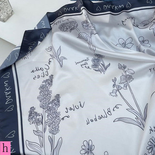 Khăn lụa Khăn quàng cổ Shopkeeper Own Original Sketch Style ~ Pháp Lãng mạn Retro Mô phỏng tất cả các trận đấu Khăn lụa Băng đô 70cm Khăn vuông
