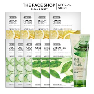  Sữa Rửa Mặt Jeju Aloe 150ml &Combo 9 Mặt Nạ Cấp Ẩm THE FACE SHOP 20g  mix nhiều loại  