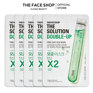 Set 5 mặt nạ se khít lỗ chân lông the face shop the solution double-up pore care face mask 20ml