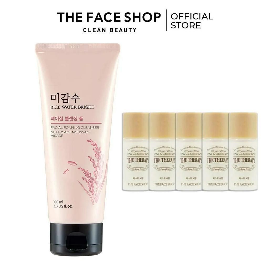 Combo Sữa Rửa Mặt Làm Sáng Da THE FACE SHOP 100ml+Tinh Chất Phục Hồi Da 6Ml