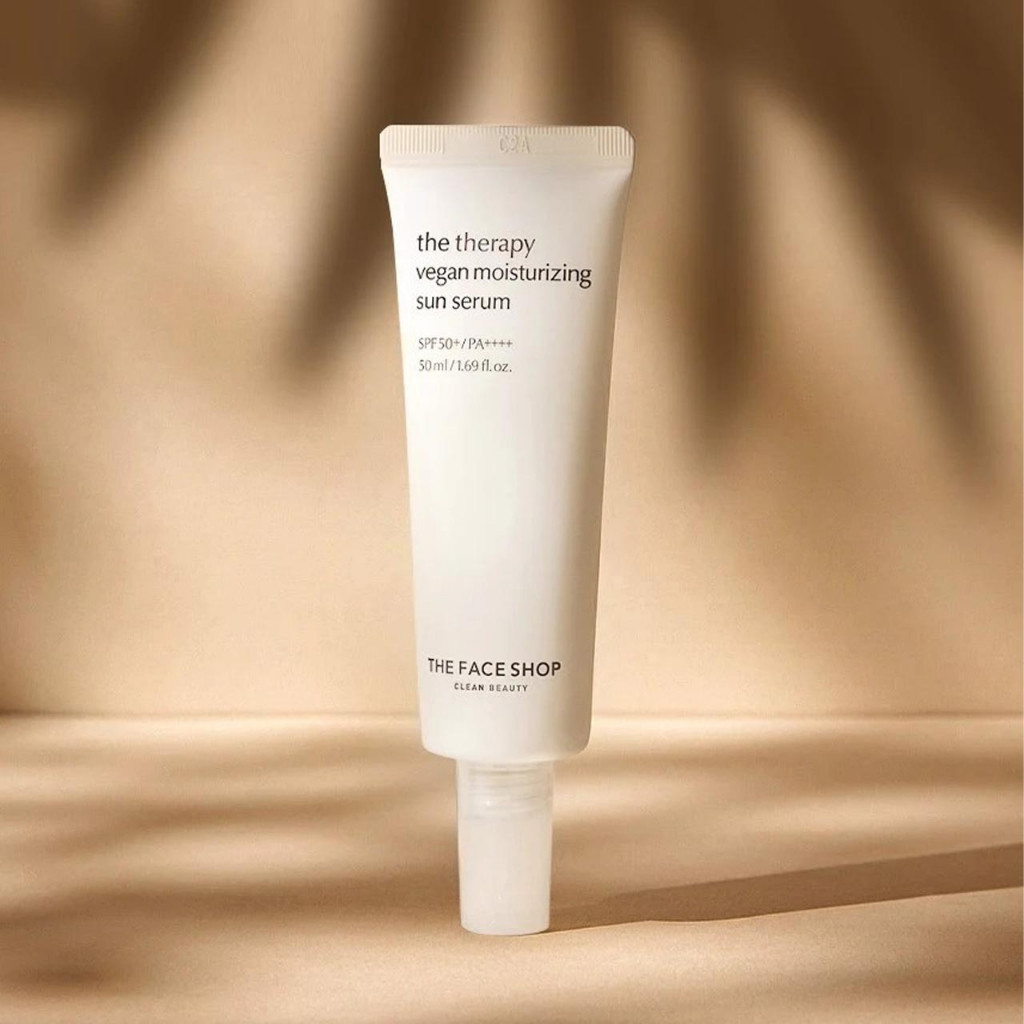 Tinh Chất Chống Nắng Thuần Chay THE FACE SHOP The Therapy Vegan Moisturizing Sun Serum Spf50