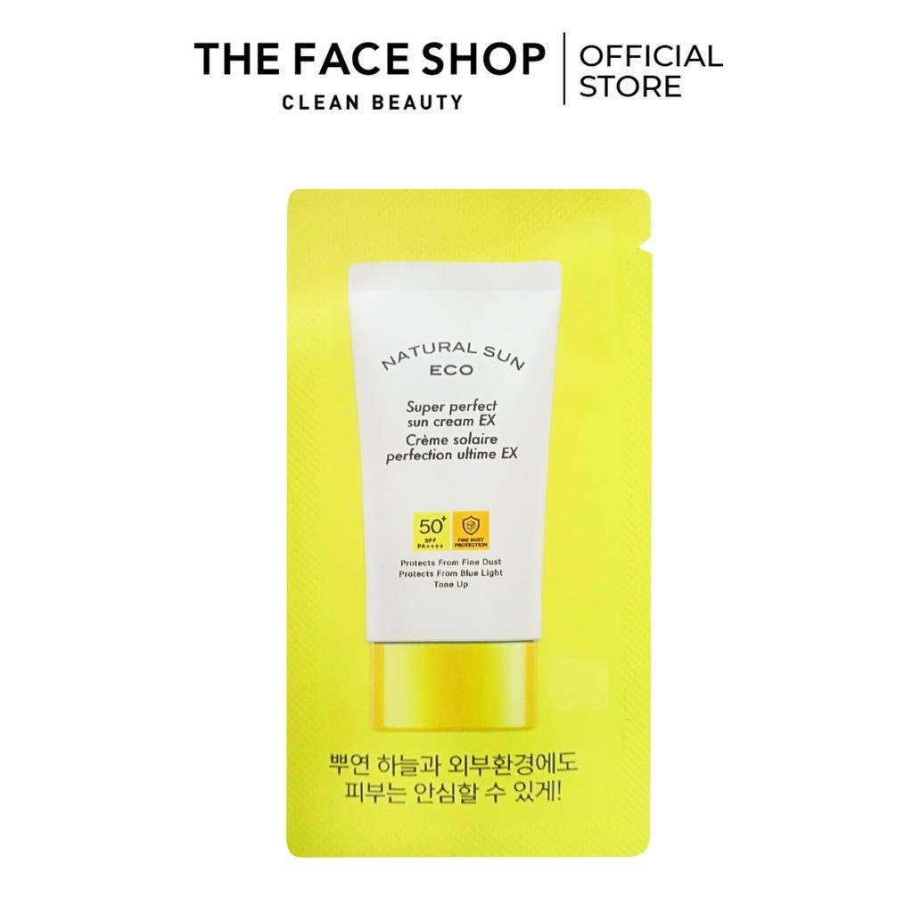 Combo Kem Chống Nắng THE FACE SHOP 1.2Ml+Sữa Dưỡng 5Ml+Tinh Chất 5Ml