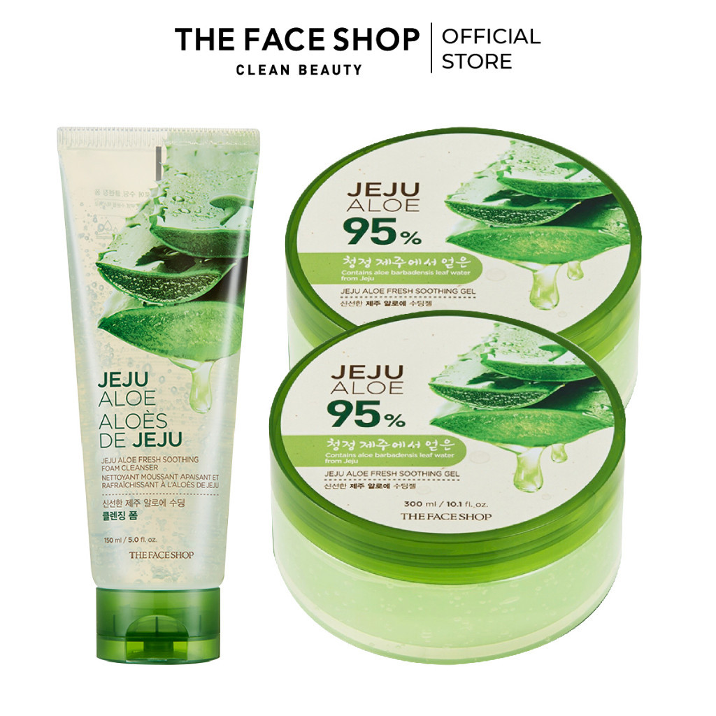 Combo Sữa Rửa Mặt Làm Mềm Mịn Da THE FACE SHOP 150ml Tặng 2 Gel Dưỡng Da 300ml