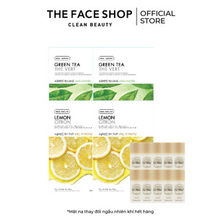 Combo mặt nạ sáng da the face shop real nature 20g + tinh chất phục hồi da 6ml