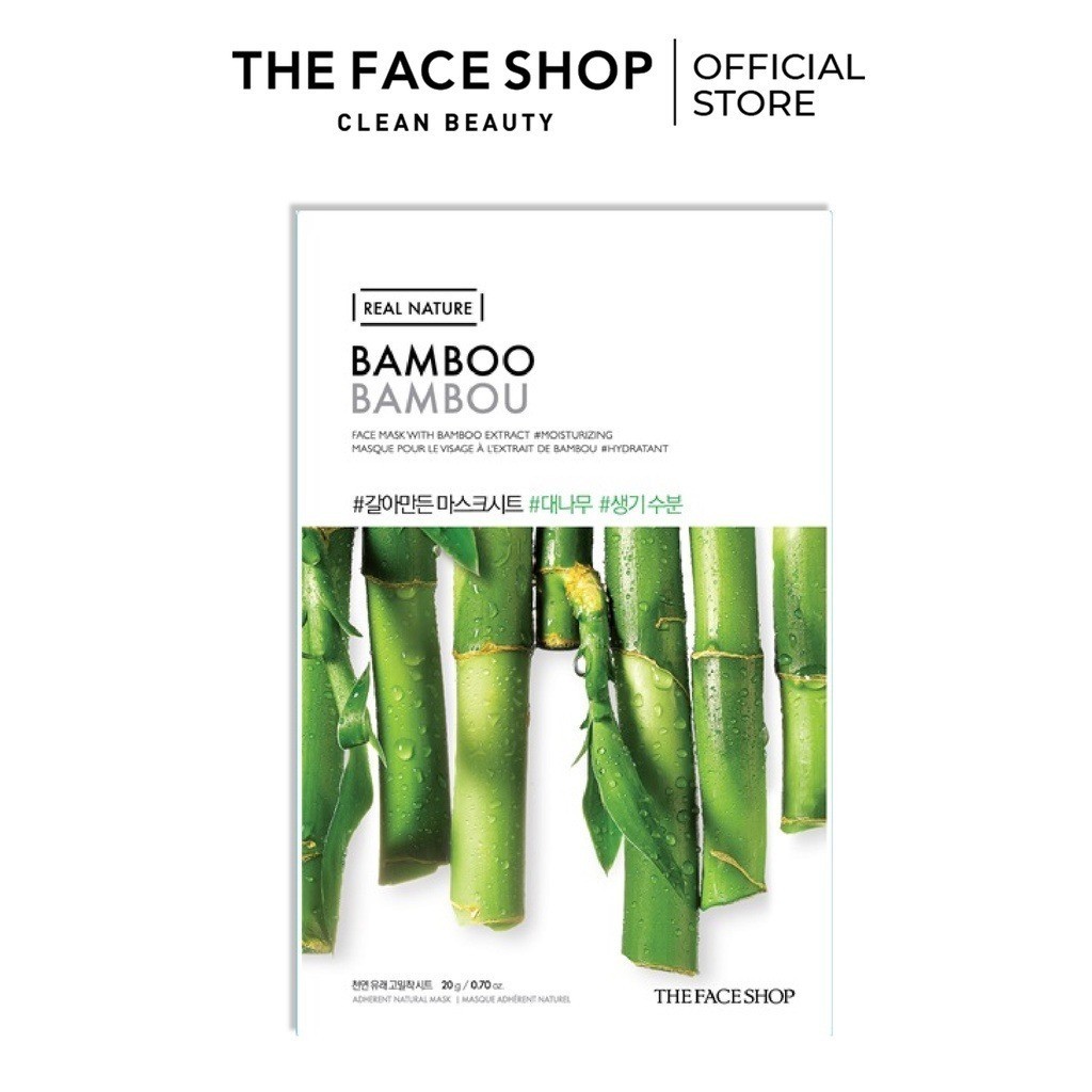 Set 3 Mặt Nạ Cung Cấp Nước Từ Tre THE FACE SHOP Real Nature Mask Sheet Bamboo 20g