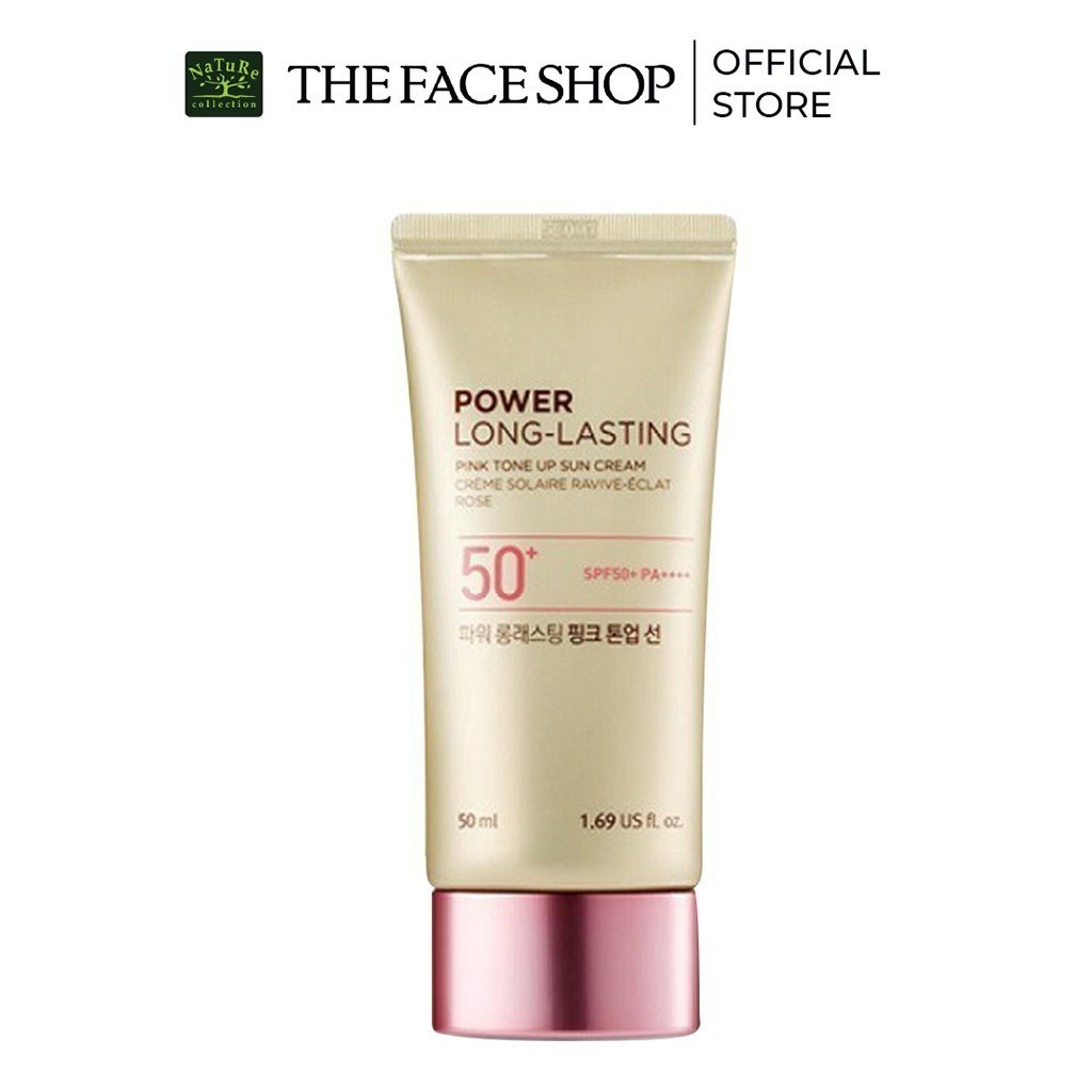 Combo 2 Kem Chống Nắng TheFaceShop Power Long Lasting Pink Tone Up Sun Cream Spf50+ 50Mlx2