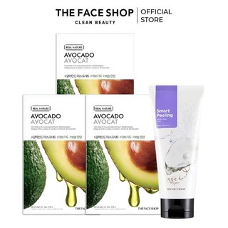 Combo mặt nạ kỳ trắng sáng da the face shop 120ml+mặt nạ giấy avocado 20g