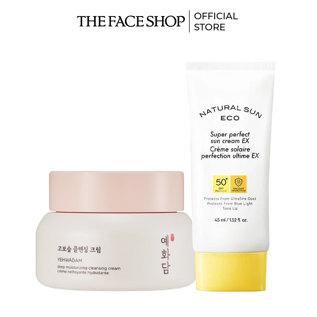 Combo Kem Tẩy Trang THE FACE SHOP 200ml+Kem Chống Nắng THE FACE SHOP SUN ECO 45ml