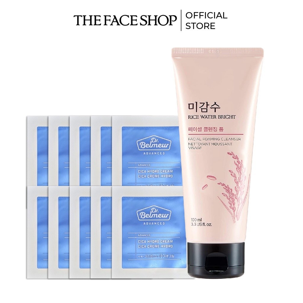 Combo Sữa Rửa Mặt Làm Sáng Da THE FACE SHOP 100ml+10 Kem Dưỡng Da 1.2Ml