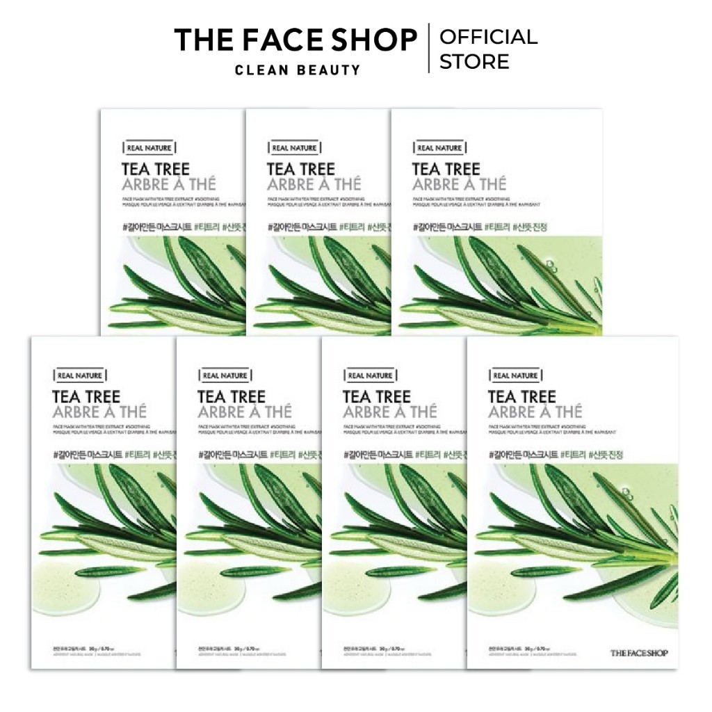 Set 7 Mặt Nạ Thanh Lọc Da THE FACE SHOP Real Nature Tea Tree Face Mask 20g