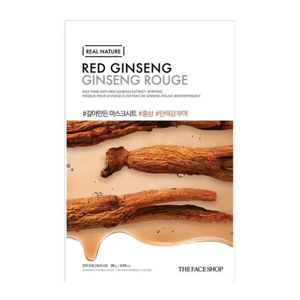 Set 3 Mặt Nạ Giấy Tái Tạo Da THE FACE SHOP Real Nature Red Ginseng Face Mask 20g