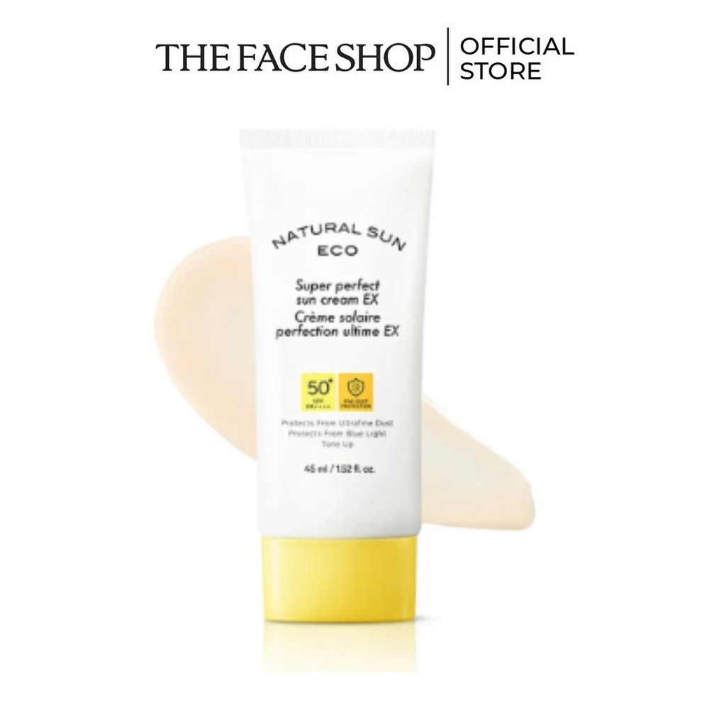 Combo Kem Chống Nắng THE FACE SHOP NATURAL SUN ECO 45ml+Túi Đựng Mỹ Phẩm 1pcs