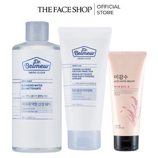 Combo nước tẩy trang thefaceshop 295ml+sữa rửa mặt 150ml+sữa rửa mặt rice 100ml