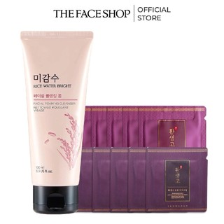 Combo sữa rửa mặt thefaceshop 150ml+kem dưỡng mắt 1.2ml+kem dưỡng trẻ hóa da 1.5ml