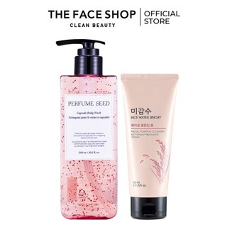 Combo Sữa Tắm Dạng Gel Hương Nước Hoa Thefaceshop 300ml+Sữa Rửa Mặt Làm Sáng Da Thefaceshop 100ml