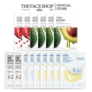Combo mix 15 mặt nạ thefaceshop dr.belmeur 40mlx7+ soothing 20mlx2+ real nature 30gx6