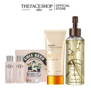 Combo Chống Nắng TheFace Shop 80Ml + Dầu Tẩy Trang 225Ml + Bộ Dưỡng Ẩm 64Ml