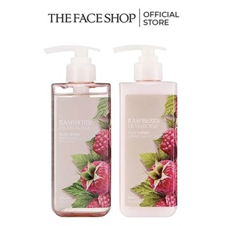 Combo Sữa Dưỡng Thể TheFaceShop Raspberry Body Lotion 300ml & Gel Tắm Chống Lão Hóa TheFaceShop Raspberry Body Wash 300m