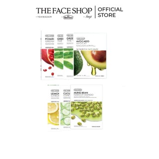 Combo 7 Miếng Mặt Nạ Giấy TheFaceShop Real Nature (trà xanh,bơ,lựu,chanh,dưa leo,oliu) 7x20g