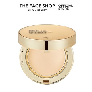 Phấn Nền Che Khuyết Điểm TheFaceShop Gold Collagen Ampoule Two-Way Pact SPF30 PA+++ V201 9.5g