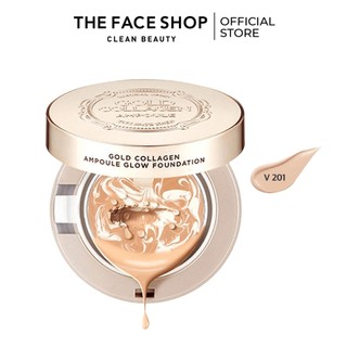 Kem Nền Trang Điểm Dạng Nén TheFaceShop GOLD COLLAGEN AMPOULE GLOW FOUNDATION N201 10g