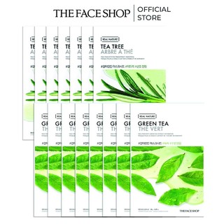 Combo 14 Mặt Nạ Thanh Lọc Da TheFaceShop Real Nature (tràm trà,trà xanh) 20gx14