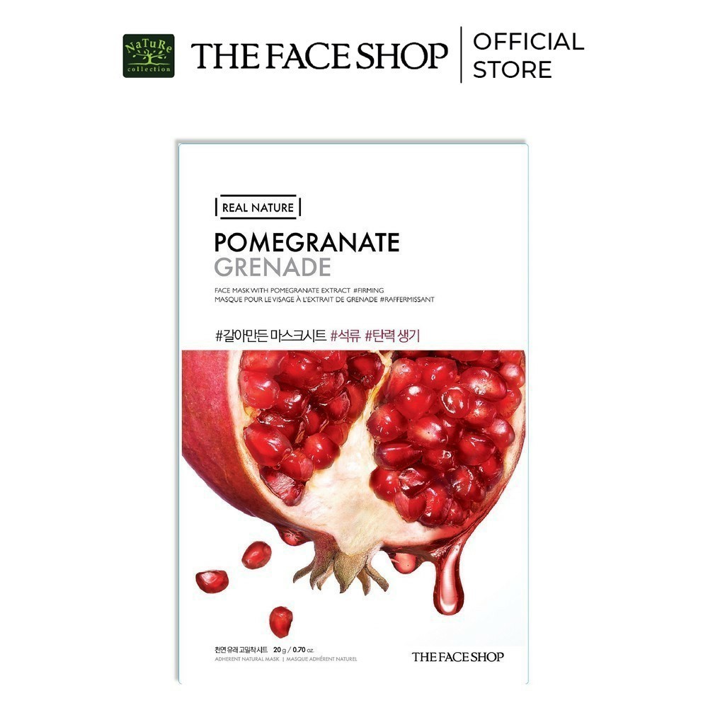 Mặt Nạ Cung Cấp Nước TheFaceShop Real Nature Pomegranate Face Mask 20g