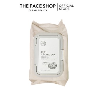 Khăn Giấy Tẩy Trang TheFaceShop Jeju Volcanic Lava Pore Cleansing Wipes 50 Miếng