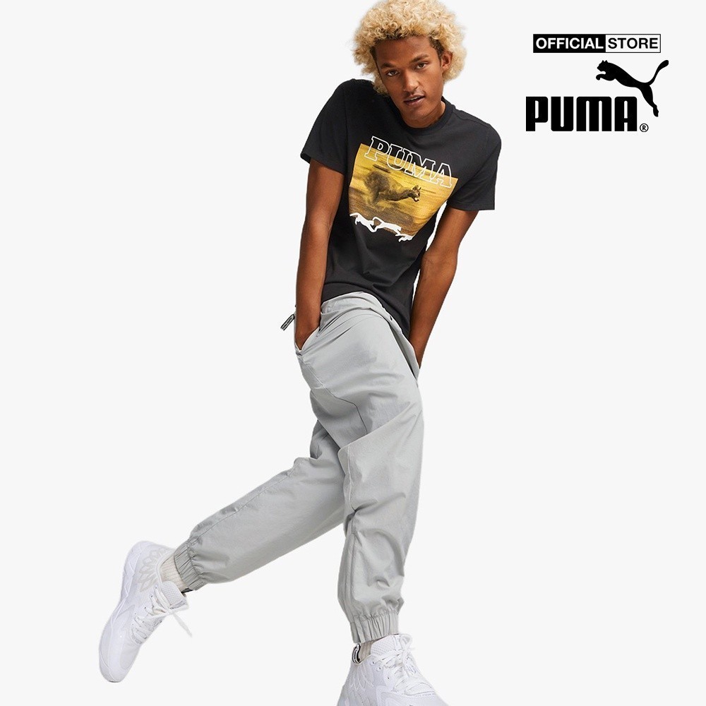 PUMA - Áo thun nam cổ tròn tay ngắn Timeout Basketball 536486-01