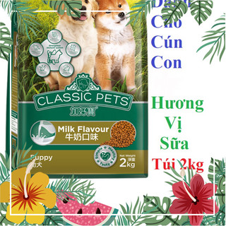 Thức ăn dạng hạt cho chó con classic pets puppy dog hương vị sữa túi 2kg xuất xứ thái lan - pet shop uytinpro [có t
