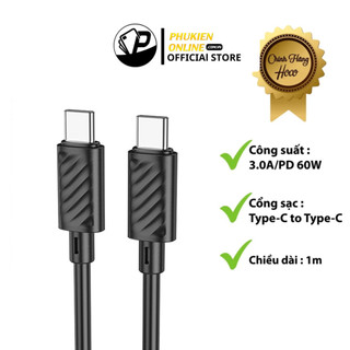 Cáp sạc Hoco X88 chân Type-C sang Type-C sạc nhanh 60W dây dẻo TPE cao cấp dài 1M - Hàng Chính Hãng. .