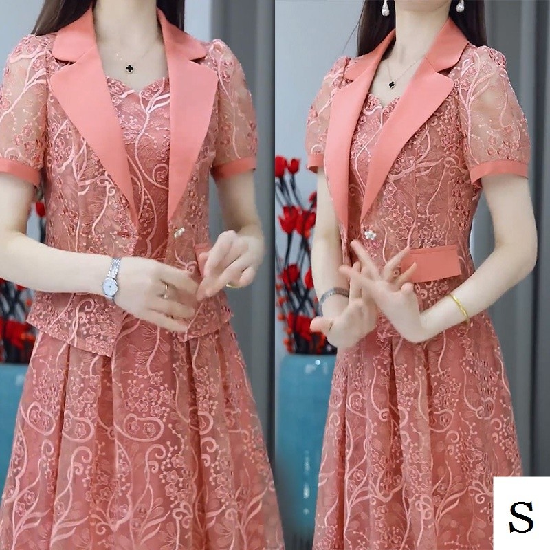 Đơn / Phù Hợp Với Cổ Áo Phù Hợp Với Váy Nữ 2024 Phong Cách Mới Mùa Hè Phiên Bản Hàn Quốc Mỏng Hơn Nhìn Sang Trọng Đầm Hai Mảnh Nữ Mùa Hè