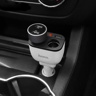 Tẩu sạc xe hơi chia ra 2 lỗ cốc cho ô tô và 2 cổng sạc usb có led báo dòng điện Hoco Z28 -Hàng mới