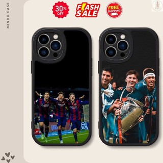 Ốp lưng iphone vân da chủ đề bóng đá in hình bộ ba messi neymar suarez 6/6splus/7/7plus/8/8plus/x/15/11/12/13/14/pro/pl