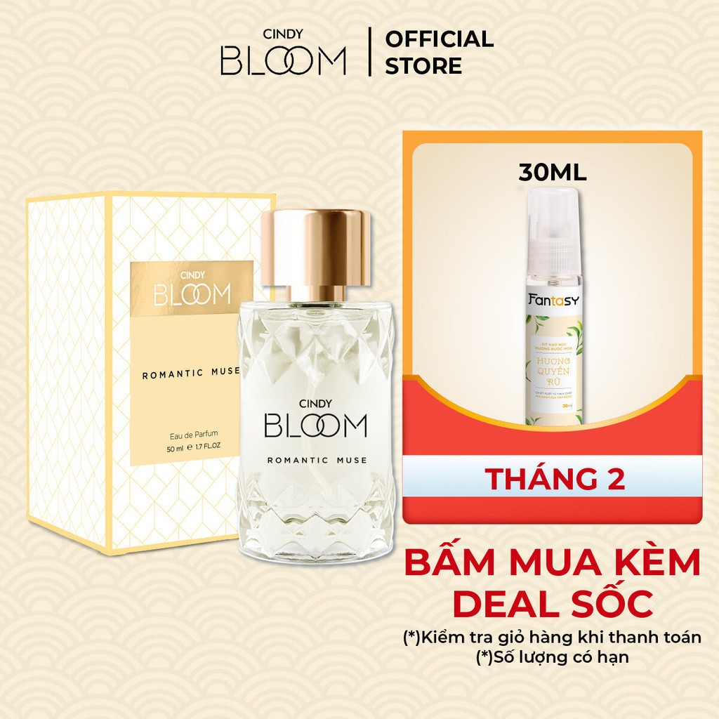 [DUY NHẤT 15.12 - MUA 1 TẶNG 2 QUÀ] Nước hoa nữ Cindy Bloom Romantic Muse quyến rũ lãng mạn 50ml