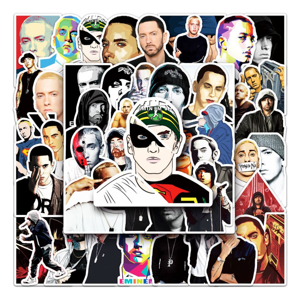 Bộ 50 Sticker Dán Trang Trí Xe Hơi Hình Eminem Vui Nhộn