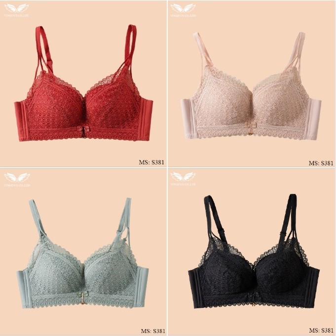 Áo lót ren không gọng nâng ngực tạo khe tự nhiên VINGO S381 VNGO