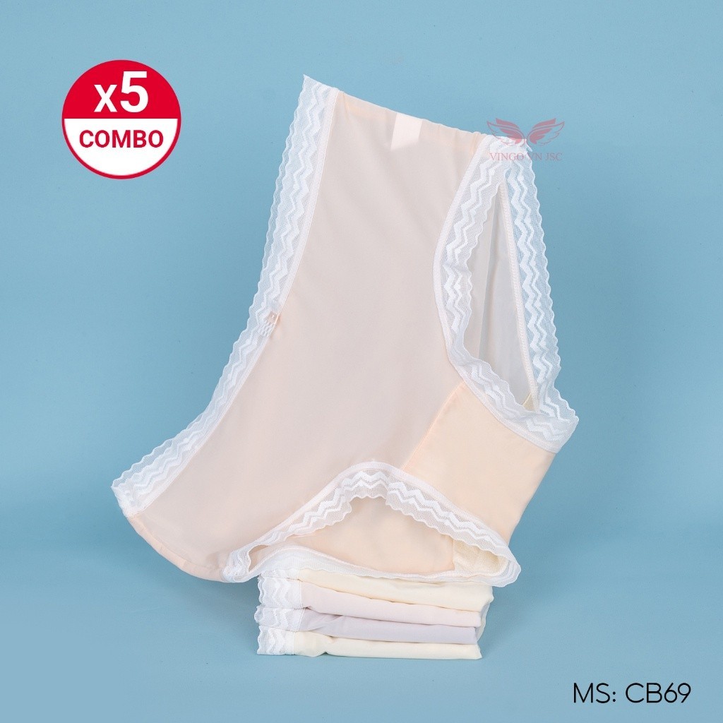 Combo 5 quần lót nữ thun lạnh viền ren VINGO CB69 VNGO