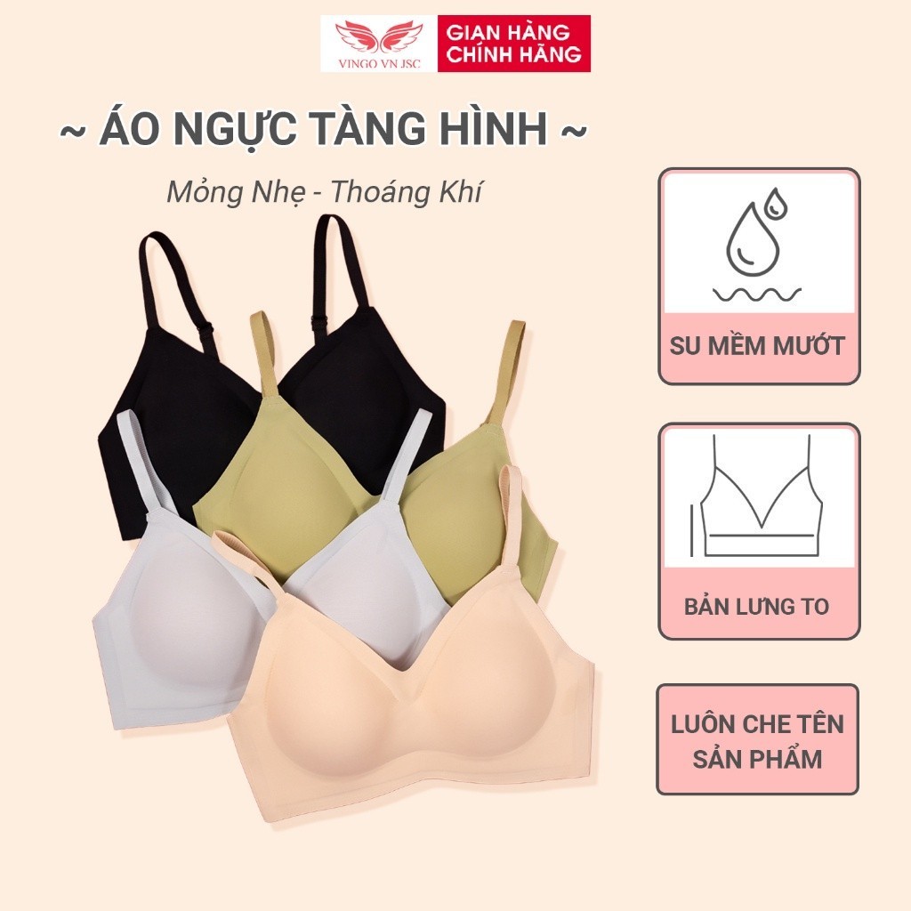 Áo Lót Không Gọng Đệm Mỏng Su Không Viền Mát Lạnh VINGO S216 - 4002 VNGO