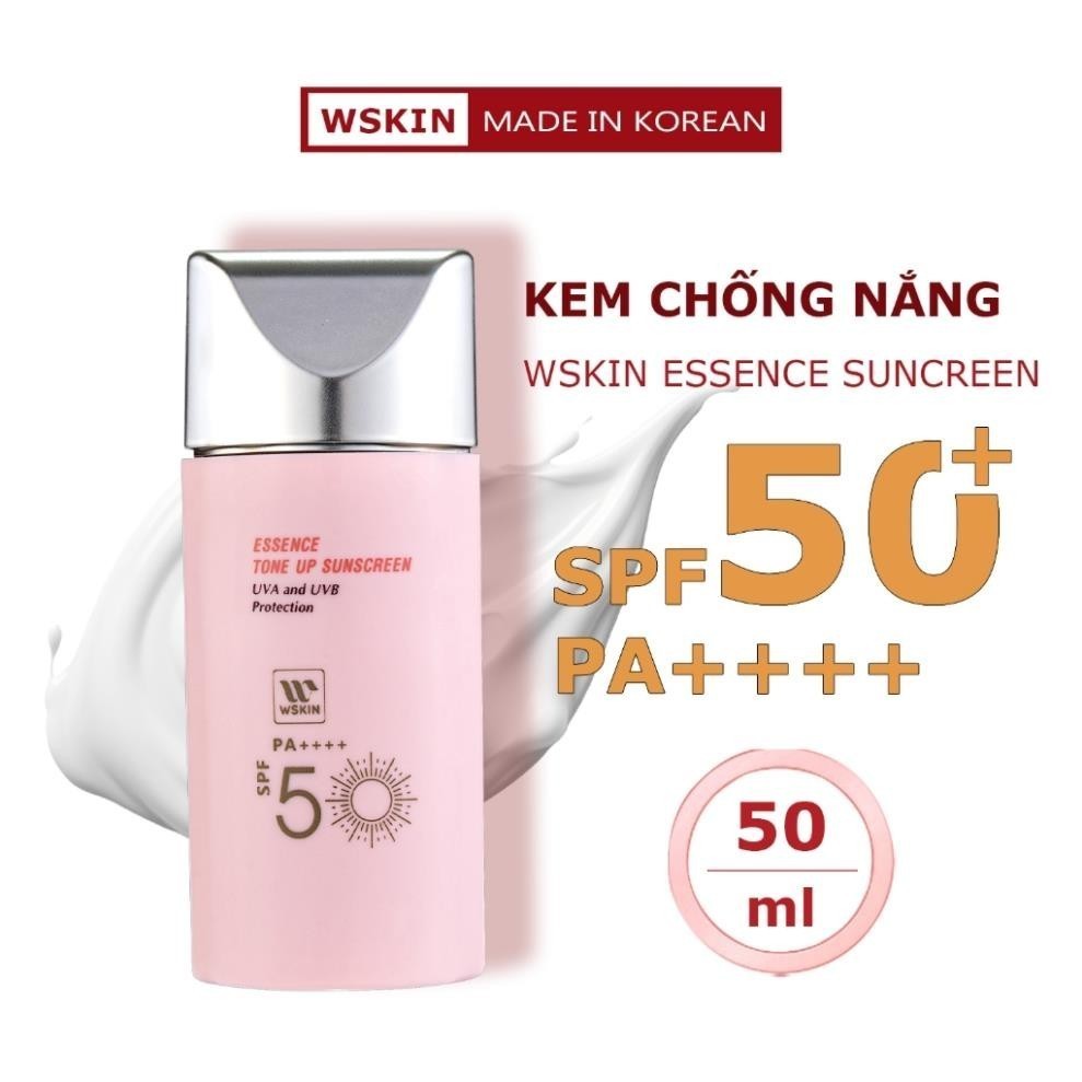 Kem Chống Nắng WSKIN Essence Sunscreen nâng tone dưỡng trắng chống nước và kiểm soát dầu  45ml xịn