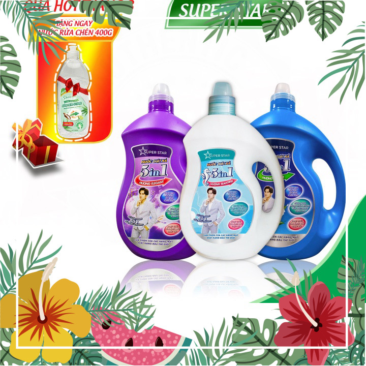 Nước Giặt Xả Cao Cấp 5 in 1 SUPER STAR - 3,8KG