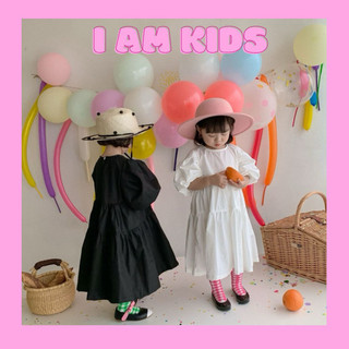 Váy babydol trắng tay bồng ik15 - i am kids